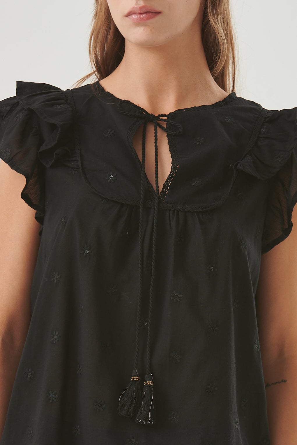 blusa Selena algodón bordado