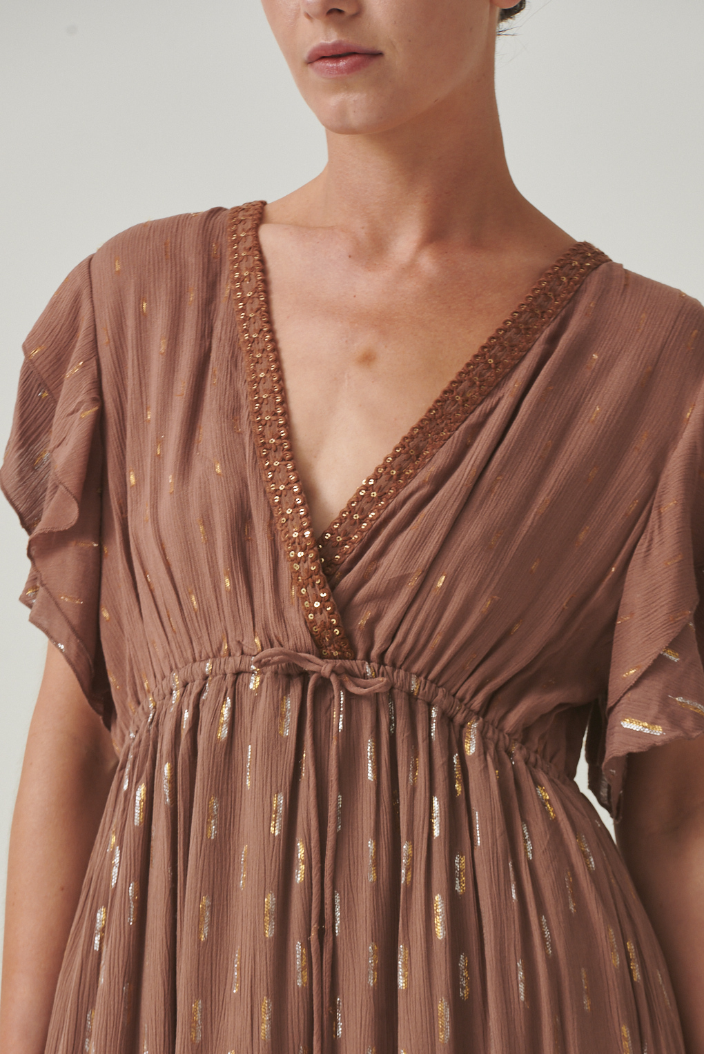 vestido amara viscosa lurex