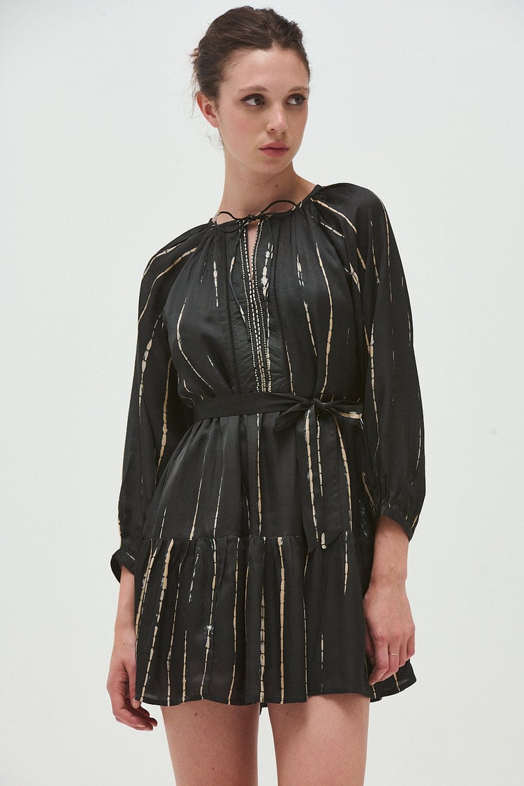 vestido viscosa estampada