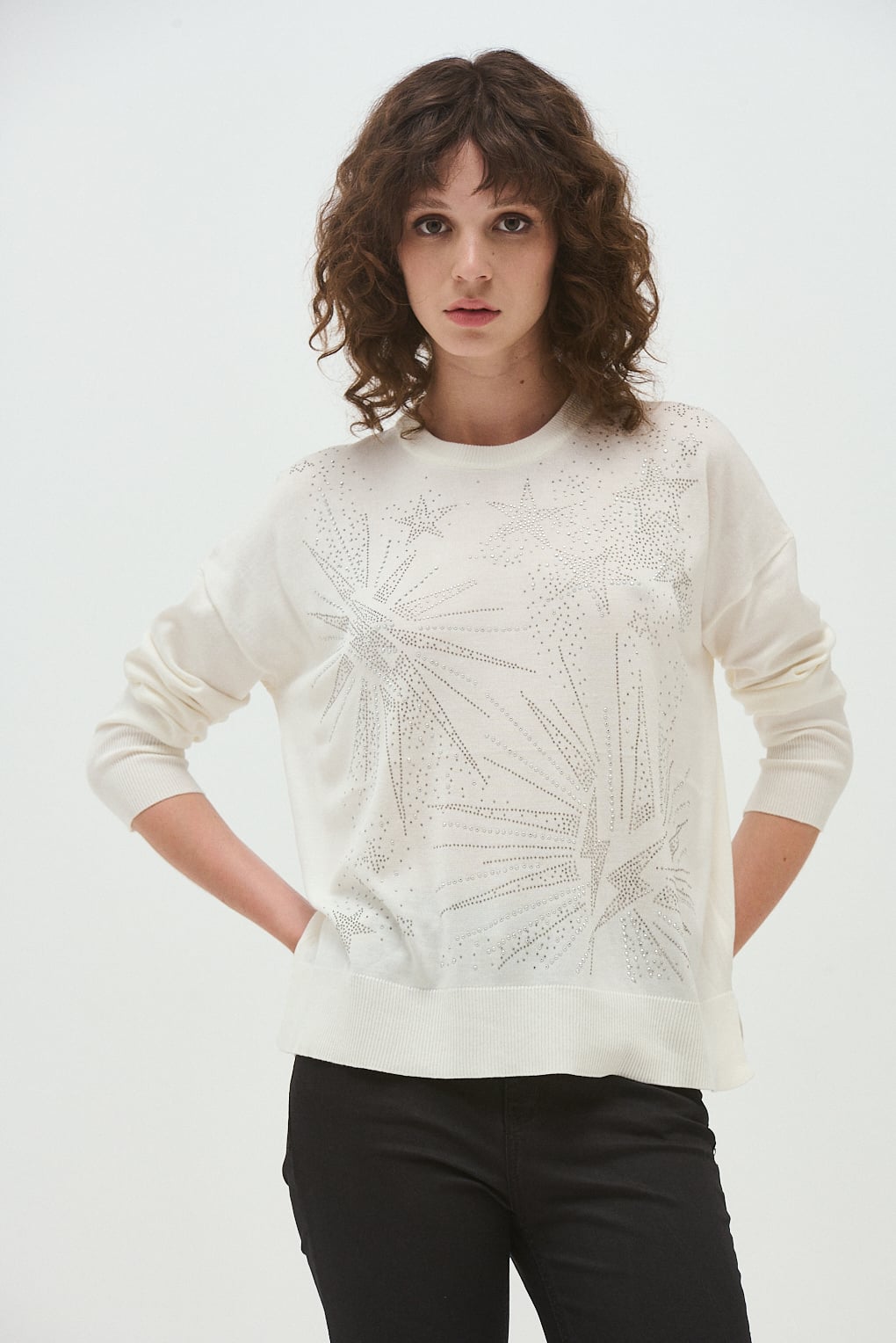 sweater tejido brillos