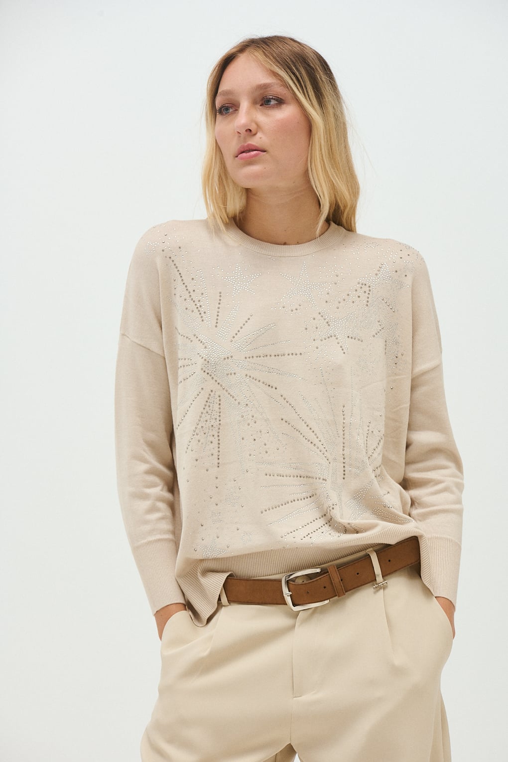sweater tejido brillos