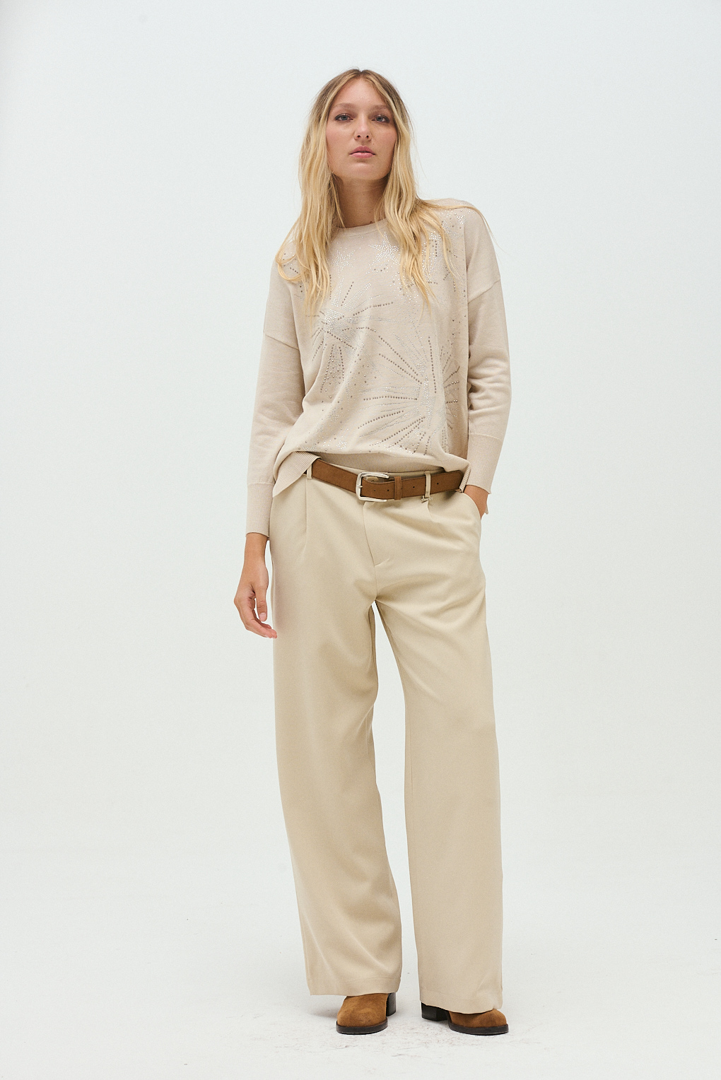 sweater tejido brillos