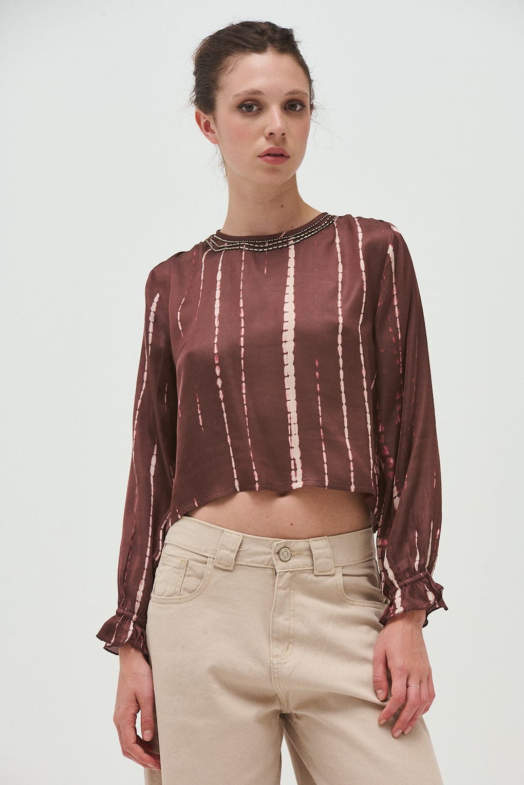 blusa viscos ruffled