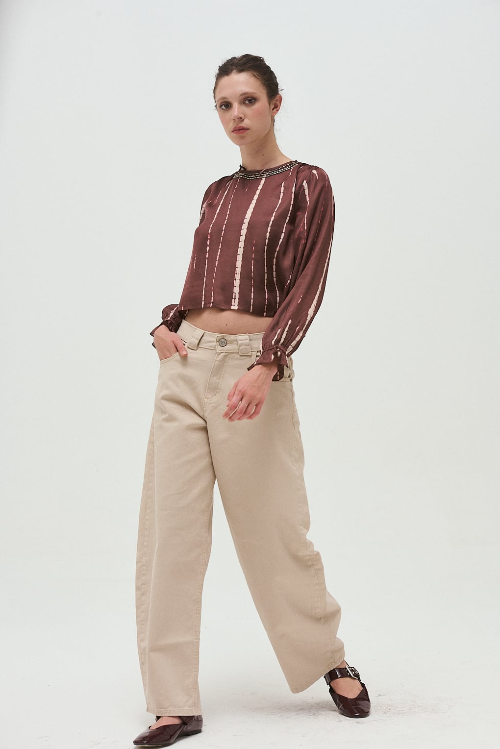 blusa viscos ruffled