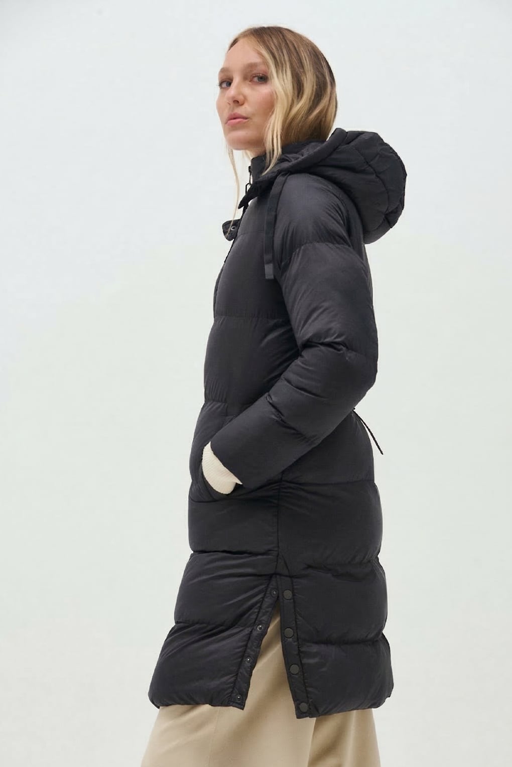 campera larga capucha