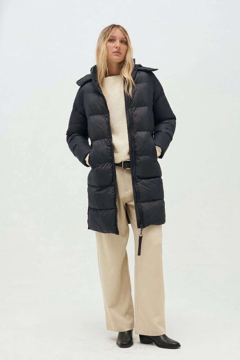 campera larga capucha