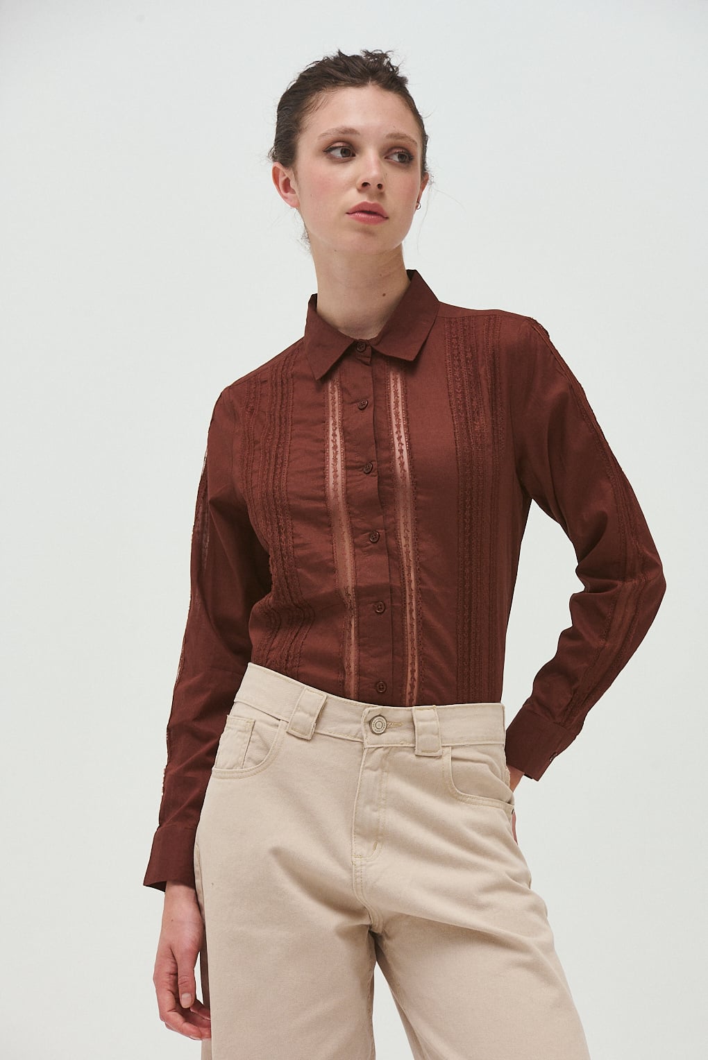 camisa encaje mujer