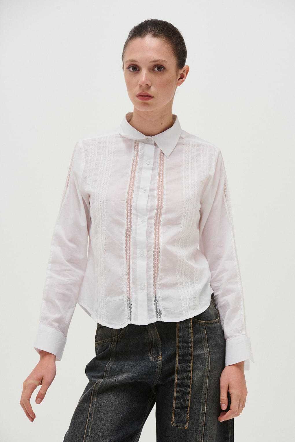 camisa encaje mujer