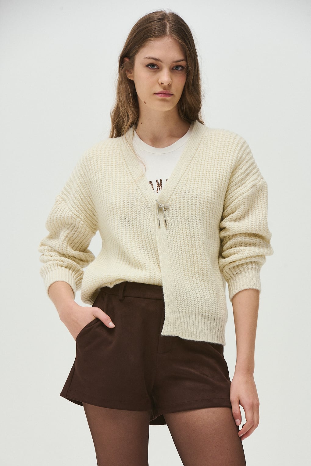 Cardigan tejido strass