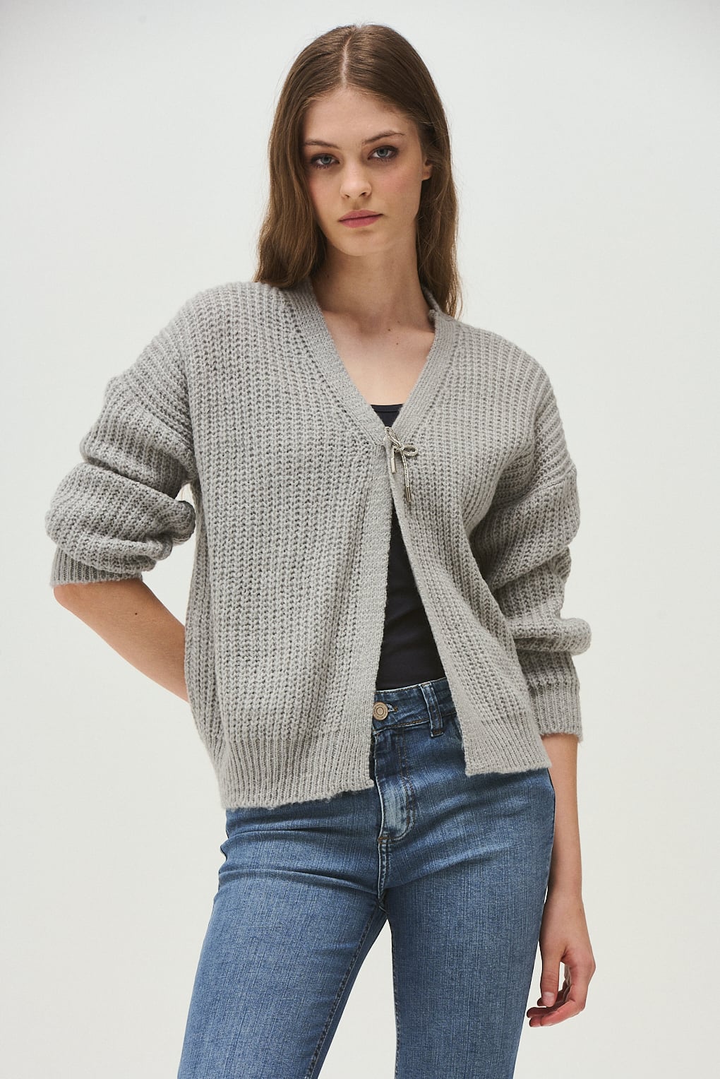 Cardigan tejido strass