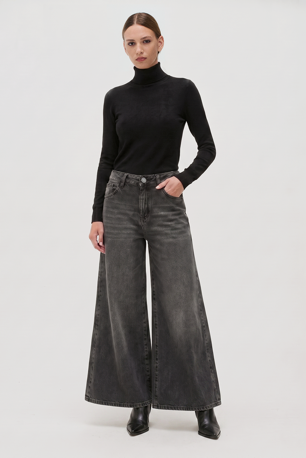 Jean wide leg negro